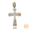 10KY 0.50CTW DIAMOND MICROPAVE CROSS WITH FANCY BO