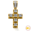 14KY 1.25CTW DIAMOND SQUARE CLUSTER CROSS PENDANT