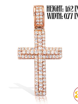 14KR 1.45CTW DIAMOND 3-D CROSS PENDANT - STRAIGHT