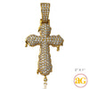 10KY 2.50CTW DIAMOND DRIPPING CROSS PENDANT