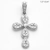 14KW 0.65CTW DIAMOND PEAR CLUSTER CROSS WITH