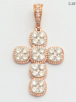 14KR 1.50CTW DIAMOND SQUARE CLUSTER CROSS WITH