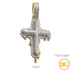 10KY 0.50CTW DRIPPING DIAMOND BUBBLE CROSS PENDANT