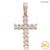 14KR 1.15CTW FLEUR DIAMOND CROSS PENDANT