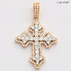 14KY+W 1.15CTW DIAMOND 3-D CROSS - FLEUR DE LIS