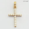 14KY 0.15CTW DIAMOND THIN CROSS PENDANT