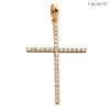 14KY 0.30CTW DIAMOND THIN CROSS PENDANT