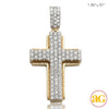 14KY 3.00CTW DIAMOND 3-D RAISED CROSS ON GOLD