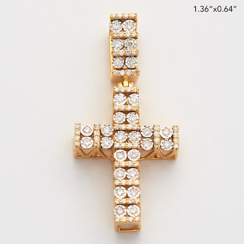 10KY 0.45CTW ILLUSION SET DIAMOND CROSS