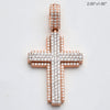 14KR+W 2.40CTW DIAMOND 3D CROSS PENDANT