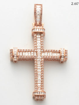 10KR 4.50CTW BAGUETTE DIAMOND CROSS