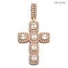 14KR 1.80CTW BAGUETTE DIAMOND CROSS PENDANT