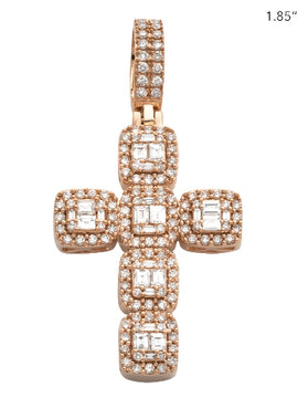 14KR 1.80CTW BAGUETTE DIAMOND CROSS PENDANT