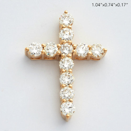 14KY 2.05CTW DIAMOND 11 STONE 3-PRONG CROSS