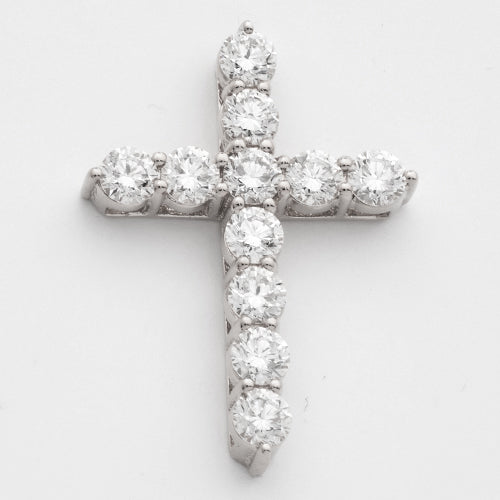 14KW 2.65CTW DIAMOND 11 STONE 3-PRONG CROSS