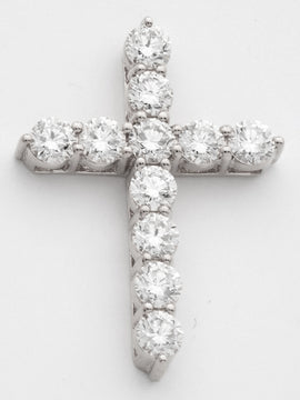 14KW 2.65CTW DIAMOND 11 STONE 3-PRONG CROSS