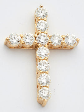 14KY 2.65CTW DIAMOND 11 STONE 3-PRONG CROSS