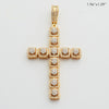 10KY+W 1.00CTW DIAMOND ROUND CLUSTER CROSS