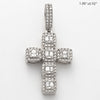 14KW 2.00CTW DIAMOND SQUARE CLUSTER CROSS PENDANT