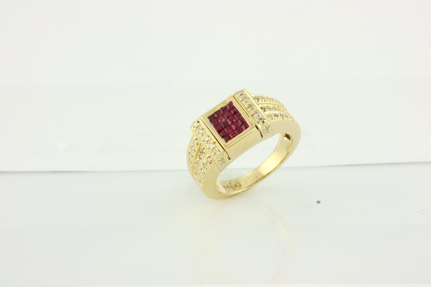 14K 1.00CTW RUBY & DIA REV. RING