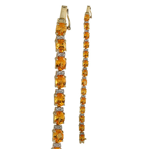 14KY 10.26CTW CITRINE AND DIAMOND TENNIS BRACELET