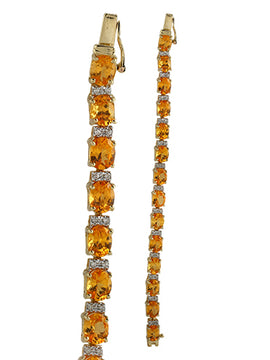 14KY 10.26CTW CITRINE AND DIAMOND TENNIS BRACELET