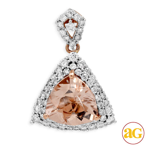 14KR 3.85CTW DIAMOND AND MORGANITE PENDANT [2.85CT