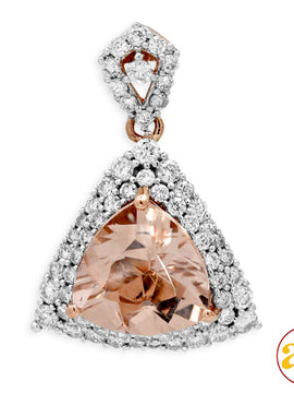 14KR 3.85CTW DIAMOND AND MORGANITE PENDANT [2.85CT