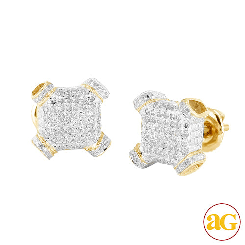 10KY 0.35CTW DIAMOND DICE EARRINGS