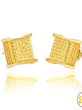 10KY 0.25CTW YELLOW DIAMOND DICE EARRINGS