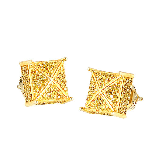 10KY 1.00CTW YELLOW DIAMOND DICE EARRINGS