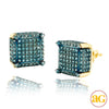 10KY 0.85CTW BLUE DIAMOND DICE EARRINGS