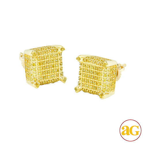 10KY 0.75CTW YELLOW DIAMOND DICE EARRINGS