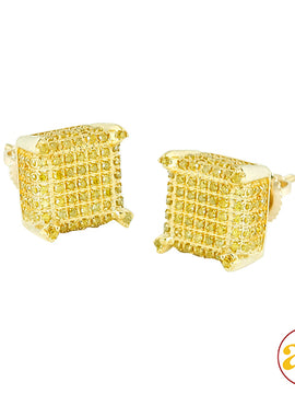 10KY 0.75CTW YELLOW DIAMOND DICE EARRINGS