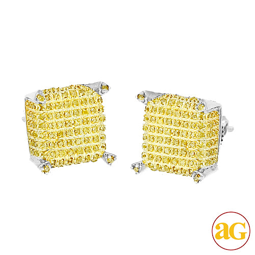 10KW 0.85CTW YELLOW DIA DICE EARRINGS