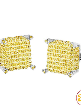 10KW 0.85CTW YELLOW DIA DICE EARRINGS