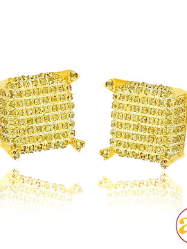 10KY 0.85CTW YELLOW DIAMOND DICE EARRINGS