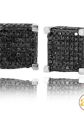 10KW 0.75CTW BLACK DIAMOND FANCY DICE EARRINGS