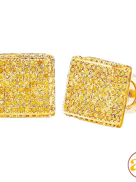 10KY 1.00CTW YELLOW DIA DICE EARRINGS