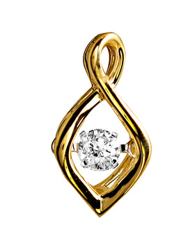 14KY 0.18CTW DANCING DIAMOND PENDANT