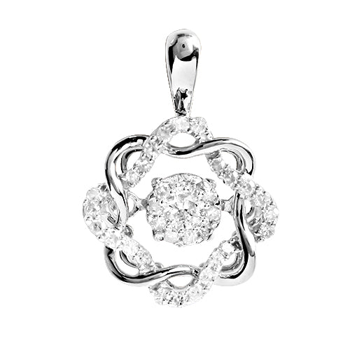 14KW 0.20CTW DANCING DIAMOND PENDANT