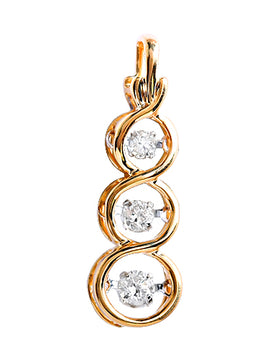 14KR 0.25CTW DANCING DIAMOND PENDANT