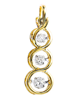 14KY 0.25CTW DANCING DIAMOND PENDANT