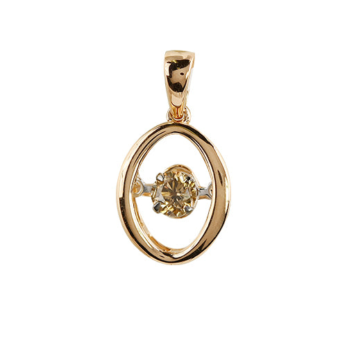 14KR 0.25CTW CHAMPAGNE DANCING DIAMOND PENDANT