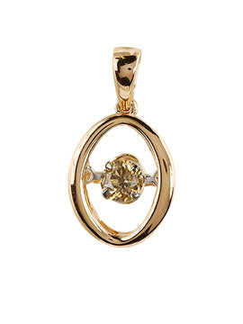 14KR 0.25CTW CHAMPAGNE DANCING DIAMOND PENDANT