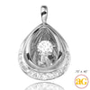 14KW+R 0.25CTW DANCING DIAMOND PENDANT