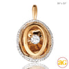 14KR+W 0.25CTW DANCING DIAMOND PENDANT - WHITE BAC