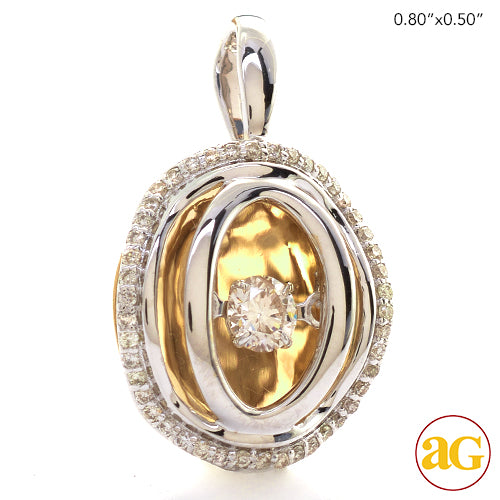 14KW+Y 0.25CTW DANCING DIAMOND PENDANT - Y-BACK