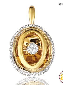 14KY 0.25CTW DANCING DIAMOND PENDNAT