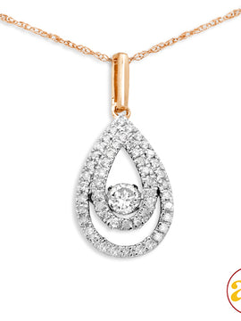 14KR 0.40CTW DANCING DIAMOND PENDANT